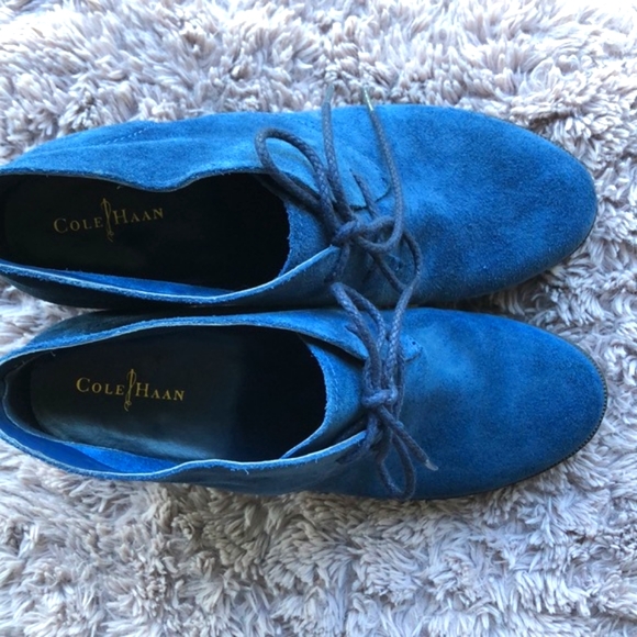 Cole haan navy blue suede wedges size 9 - Picture 5 of 6